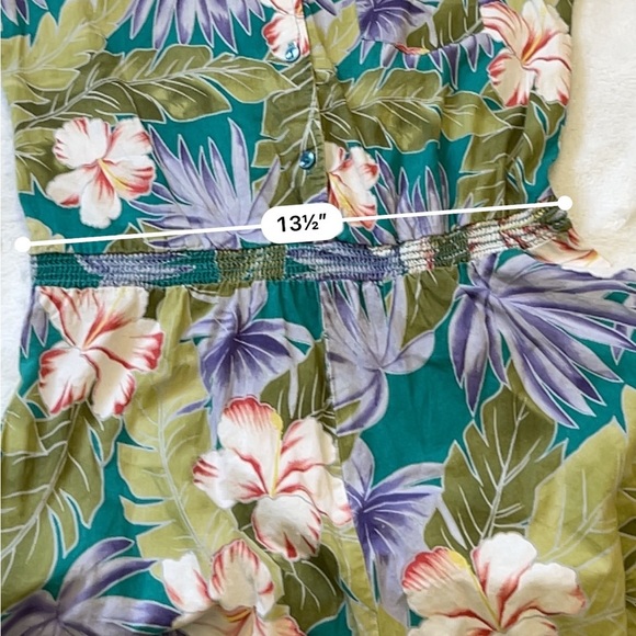 Vintage Hilo Hattie Hawaiian Floral Cotton Romper Green Purple Hibiscus - Picture 6 of 17